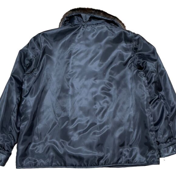 KATHY IRELAND Faux Fur Leather Trim Open Jacket LARGE - Picture 11 of 16